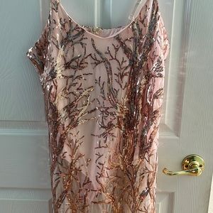 Rose gold sheer dress